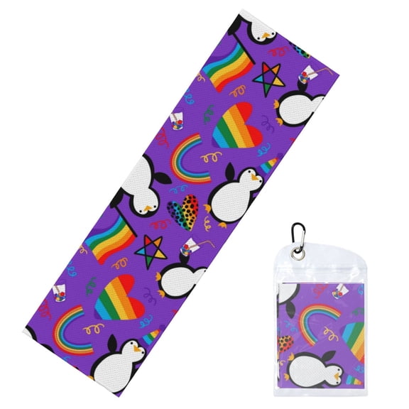 Xecao Rainbow Lgbt Penguin Ice Towel: a quick-dry, cold sweat-absorbing neck wrap perfect for running, swimming, yoga, gym workouts, and all your exercise needs