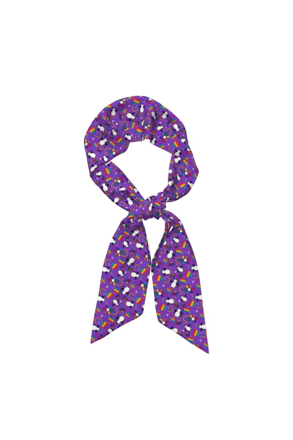 Rainbow Lgbt Penguin Pattern Large Satin Head Scarf - Satin Hair Scarves Silk Bandana Scarf Headscarf Silk Feeling Scarf for Women