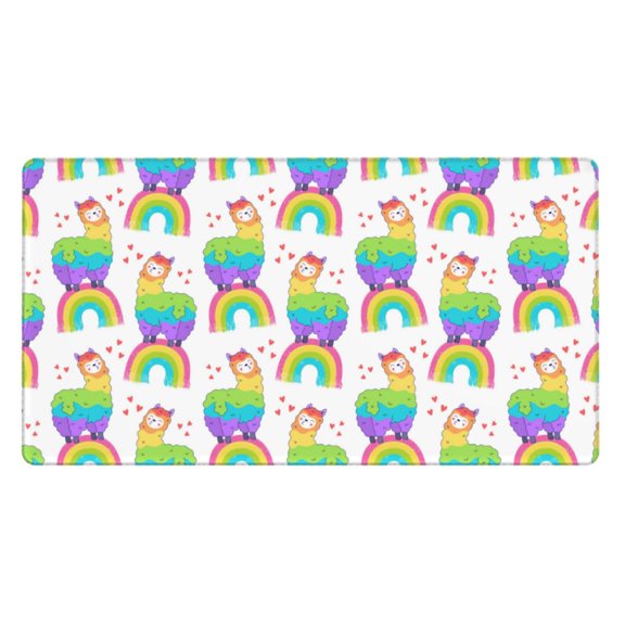 Xecao Rainbow Llama for Waterproof Mouse Pad - Extended Contour Mouse Mat, Large Gaming Mousepad Laptop Keyboard Mat with Non-Slip Rubber Base