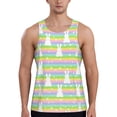 thumbnail image 1 of Xecao Rainbow Rabbit Men's Tank Top Workout Quick Dry Sleeveless Gym Jogging Muscle Shirts Summer Swim Beach Tops, 1 of 9