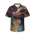thumbnail image 1 of Xecao Rainbow Scales Fantasy Dragon Print Hawaiian shirt - A Stylish Short-Sleeve Button-Down for Men, Perfect for Casual Beach and Tropical Outings.,3X-Large, 1 of 7