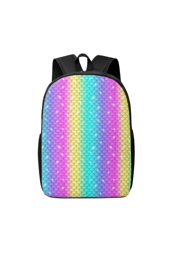 Rainbow Scales2 print Travel Backpack, Large Computer Backpack for Men Women, College School Rucksack Book Bag