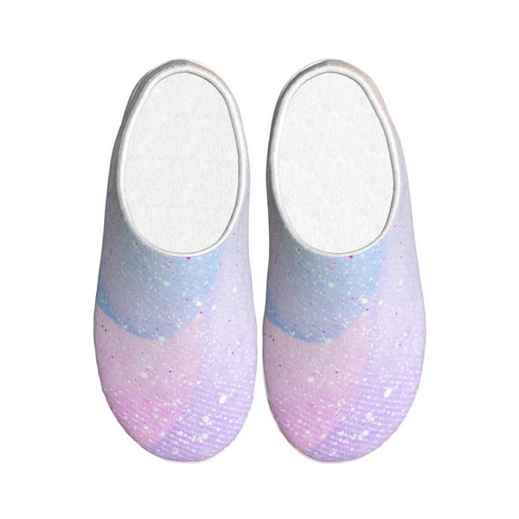 Xecao Rainbow Unicorn Party Print Cotton Slippers Fuzzy Warm Cozy Slippers Non Slip House Slippers For Indoor Outdoor Cotton Slippers House Slippers-13