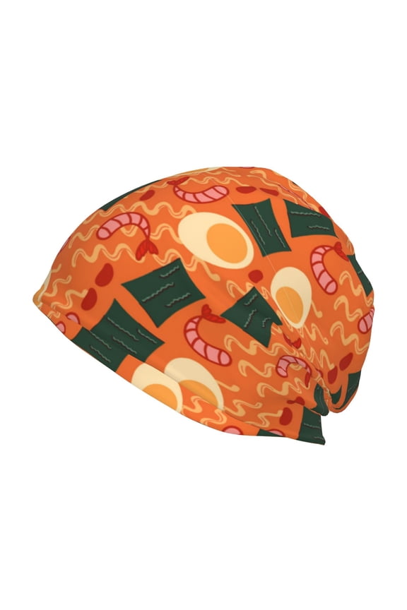 Ramen Noodle Soup Print Knit Hat,Winter Beanie for Men Women, Beanie Soft Warm Ski Stocking Cuffed Cap
