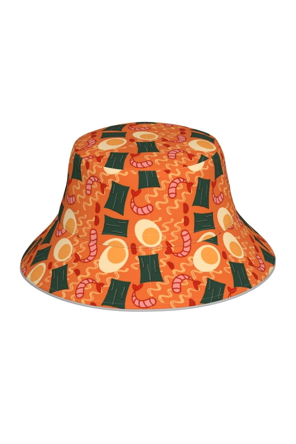 Ramen Noodle Soup Print Men and Women Night Reflective Hat Runner Cap Visor Bucket Hat Boonie Cap