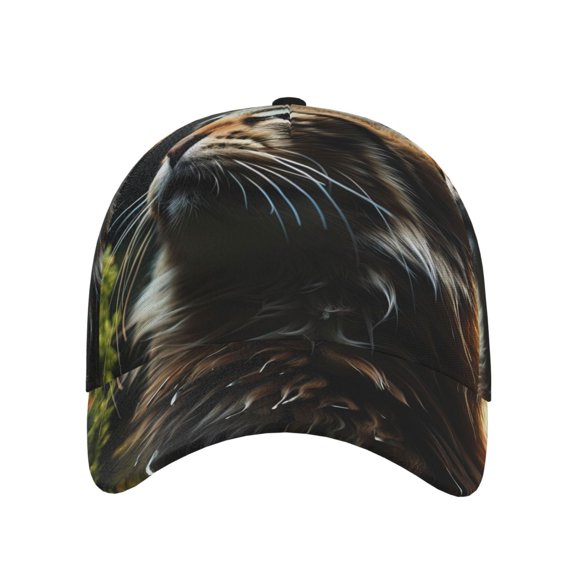 Xecao Realistic Style Cute Cat for Baseball Cap: Unisex, crafted from classic polyester twill fabric, featuring a soft unconstructed design