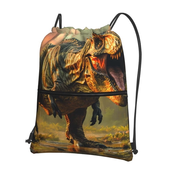 Xecao Realistic Style Forest Dinosaur for Drawstring Bags,Pull String Backpack Bags,String Bag Sackpack