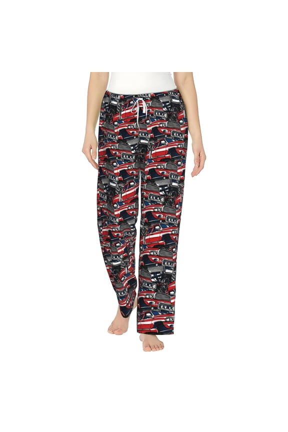 Red And Blue Cars Women's Straight Lounge Pajama Pants: The Epitome of Relaxed Sleepwear