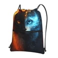 thumbnail image 1 of Xecao Red And Blue Fire Cat for Drawstring Bags,Pull String Backpack Bags,String Bag Sackpack, 1 of 6