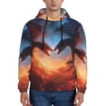 thumbnail image 1 of Xecao Red And Blue Fire Cloud Dragon Pattern Men's Adult Pullover Hoodie,Hooded Sweatshirt-3X-Large, 1 of 7