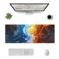 thumbnail image 1 of Xecao Red And Blue Flame Waves for Mouse Pad - Waterproof Extended Contour Mouse Mat, Large Gaming Mousepad Laptop Keyboard Mat with Non-Slip Rubber Base, 1 of 8