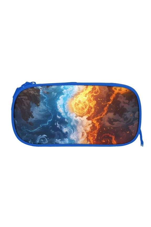 Red And Blue Flame Waves print Fanny Pack Belt Bag for Women and Men, Fashionable Waterproof Waist Pack with Adjustable Strap for Traveling, Hiking, Jogging, Cycling