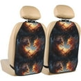 thumbnail image 1 of Xecao Red And Gray Flame Fox Pattern Car Seat Back Protector 2 Pack Large Capacity Pocket, Kick Mats Back Seat Protector, 1 of 8