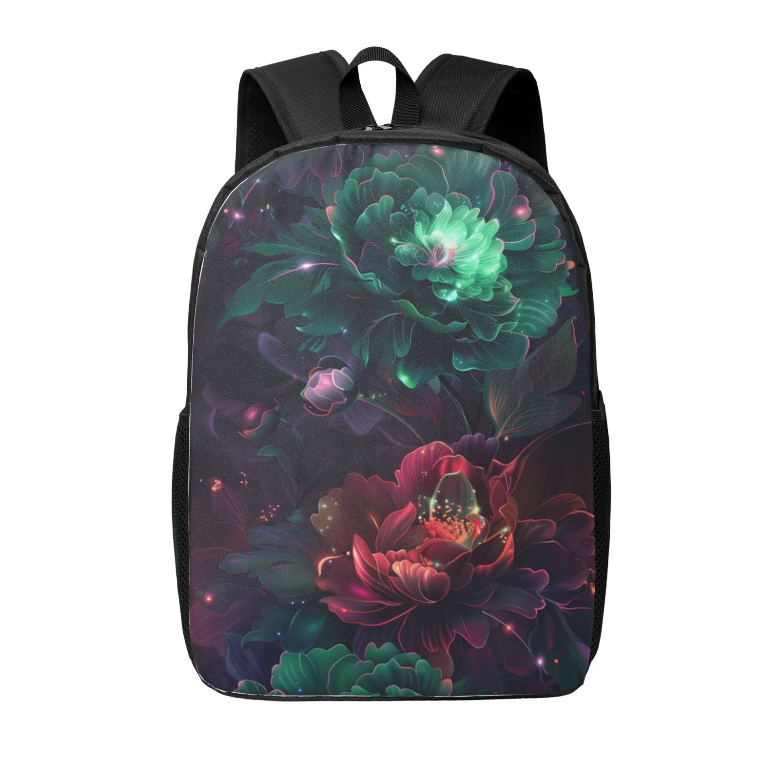 Xecao Red And Green Carnation print Travel Backpack, Large Computer ...
