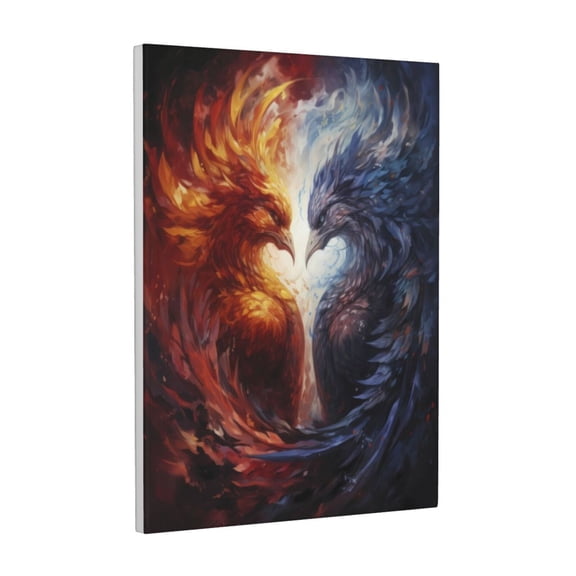 Xecao Red And White Fire Bird for Ready-to-Hang Canvas Art 12x16 Inches - Waterproof HD Print Solid Wood Frame for Gifting,Vertical