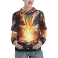 thumbnail image 1 of Xecao Red And White Flame Fox Pattern Hoodies for Women Sweatshirts Long Sleeve Sweatshirts Pullover Outfits with Pocket-XX-Large, 1 of 7