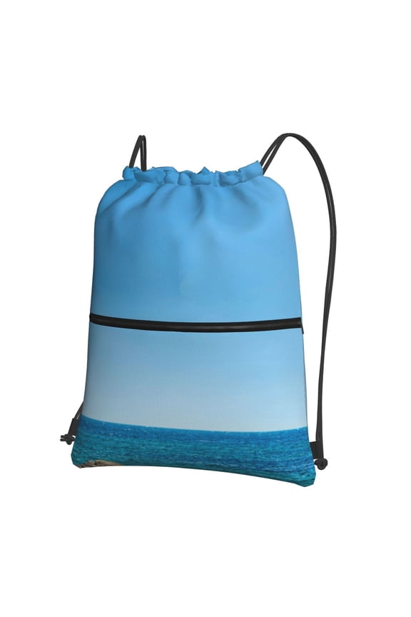 Red And White Lighthouse for Drawstring Bags,Pull String Backpack Bags,String Bag Sackpack