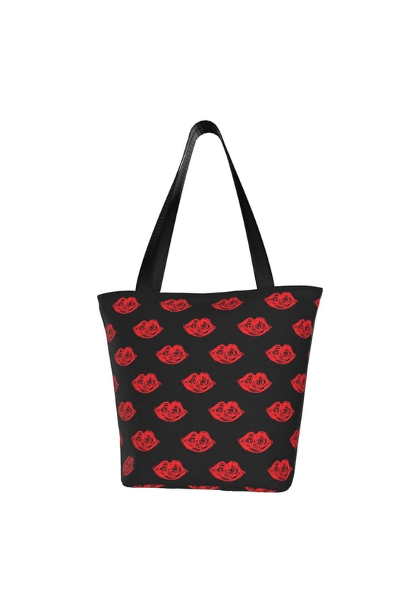Red Beautiful Lips for Tote Bag for Women -Tote Shoulder Bag with A Little Pocket Inside, Perfect for Travel and Work.