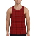 thumbnail image 1 of Xecao Red Black Houndstooth Men's Tank Top Workout Quick Dry Sleeveless Gym Jogging Muscle Shirts Summer Swim Beach Tops, 1 of 9