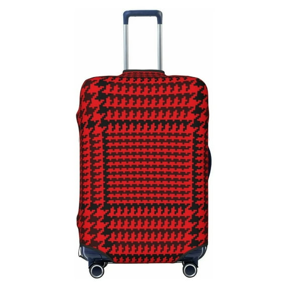 Xecao Red Black Houndstooth print Elastic Luggage Cover, with double-sided print , is perfect for travel, business, and daily use