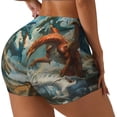 thumbnail image 1 of Xecao Red Blue Dragon Battle Epic Print Workout Shorts for Women Soft Smooth Gym Yoga Scrunch Active Tennis Workout Running Shorts-XX-Large, 1 of 8