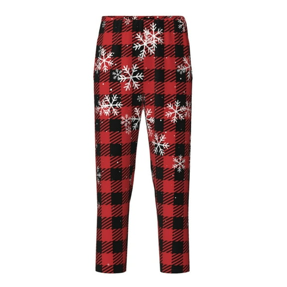 Xecao Red Buffalo Plaid Print Teenagers' Pajama Pants Long Sleep Pants Soft Elastic Waist Pajama Bottoms Elastic waist with 2 Pockets 5-16 Years-Large