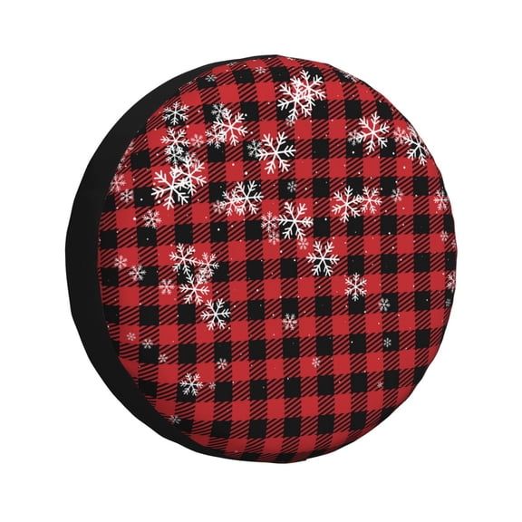 Xecao Red Buffalo Plaid for Tire Covers,Wheel Tire Cover Waterproof, Dust-Proof, And Universally Fitting for Cars,Trailers, SUVs-14 inch