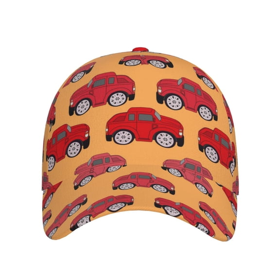 Xecao Red Cars for Baseball Cap: Unisex, crafted from classic polyester twill fabric, featuring a soft unconstructed design