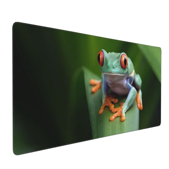 Xecao Red-Eyed Tree Frog Print Large Mouse Pad, 16x35.5in Mousepad, Professional Non-Slip Rubber Base Big Mouse Pad, Mouse Pad for Gaming & Office Full Desk Mouse Pad