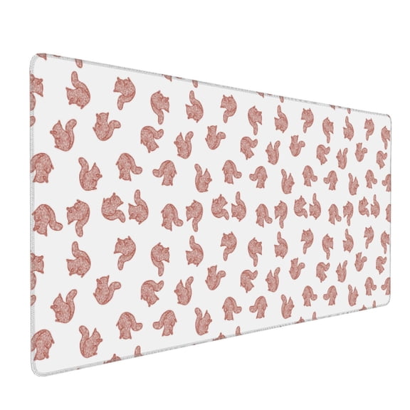 Xecao Red Fox Print Large Mouse Pad, 16x35.5in Mousepad, Professional Non-Slip Rubber Base Big Mouse Pad, Mouse Pad for Gaming & Office Full Desk Mouse Pad