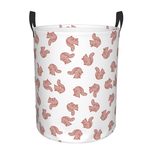 Xecao Red Fox Print Laundry Hamper Basket,designed for Blanket Storage and Nursery Clothes in the Bedroom