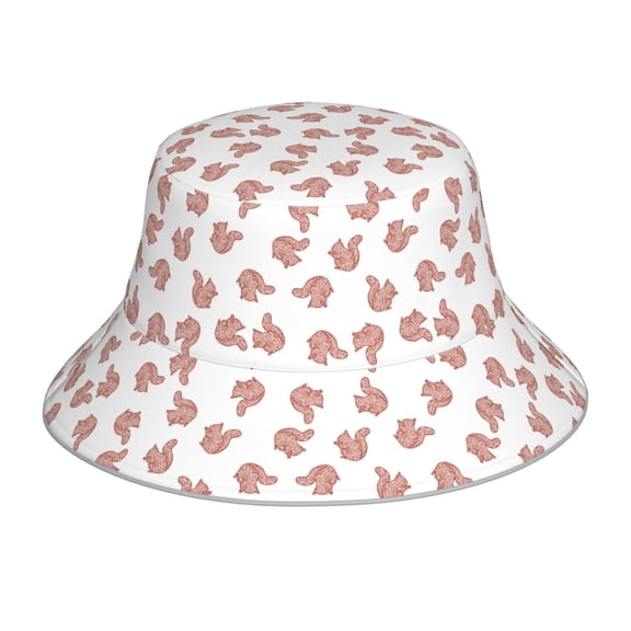 Xecao Red Fox Print Men and Women Night Reflective Hat Runner Cap Visor Bucket Hat Boonie Cap