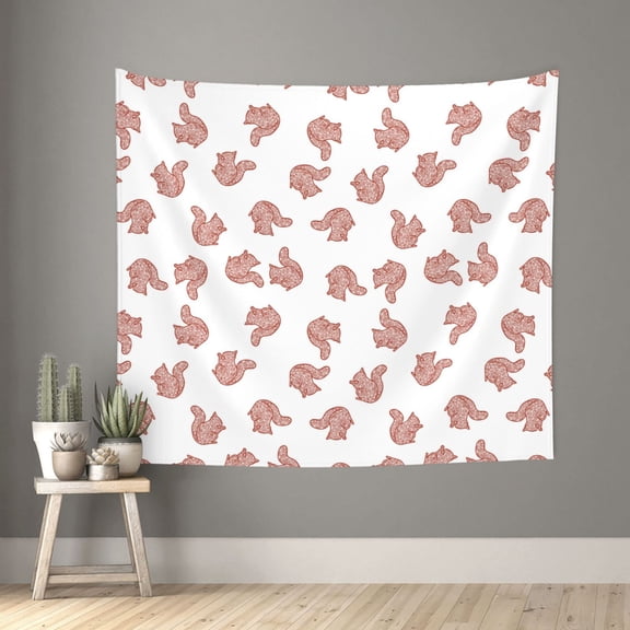 Xecao Red Fox patten Tapestry 60x51 Inches Wall Hanging Poster Tapestry for Living Room Bedroom Home Decor