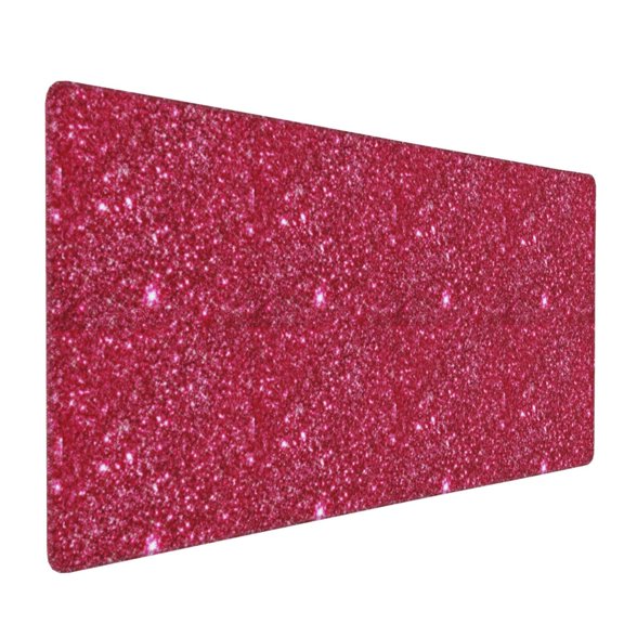 Xecao Red Glitter Print Large Mouse Pad, 16x35.5in Mousepad, Professional Non-Slip Rubber Base Big Mouse Pad, Mouse Pad for Gaming & Office Full Desk Mouse Pad