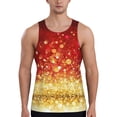 thumbnail image 1 of Xecao Red Gold Glitter Men's Tank Top Workout Quick Dry Sleeveless Gym Jogging Muscle Shirts Summer Swim Beach Tops, 1 of 9