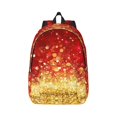 thumbnail image 1 of Xecao Red Gold Glitter for Canvas College Laptop Backpack, Durable Rucksack Travel Notebook Bag School Backpack Book Bag for Men Women, 1 of 8