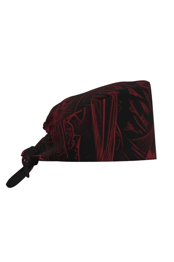 Red Gothic Skeleton Throne Print Men Women Adjustable Working Cap with Button Unisex Hats Sweatband