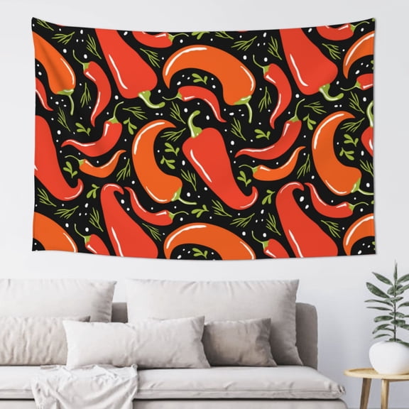 Xecao Red Hot Chili Print Tapestry, Wall Hanging Room Funny Decor, Backdrop Room Decor for Bedroom Living Room dormitory