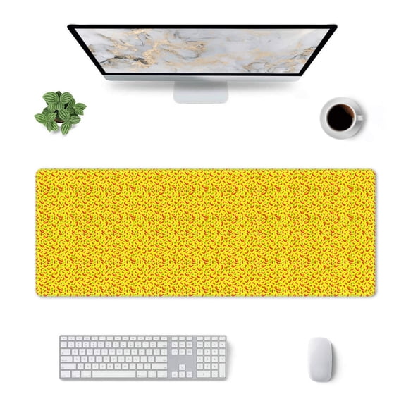 Xecao Red Hot Chilly for Mouse Pad - Waterproof Extended Contour Mouse Mat, Large Gaming Mousepad Laptop Keyboard Mat with Non-Slip Rubber Base