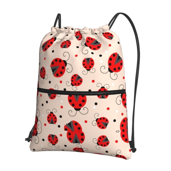 Xecao Red Ladybug for Drawstring Bags,Pull String Backpack Bags,String Bag Sackpack