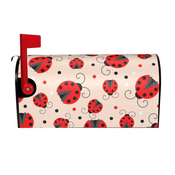 Xecao Red Ladybug for Mailbox Cover with Magnetic Strips, Waterproof and Sunscreen, Adds a Decorative Touch to Your Garden Yard.