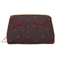thumbnail image 1 of Xecao Red Ladybugs On Dark Background Print Fashion Makeup PVC Bag Large Capacity Travel Cosmetic Bag for Women Organizer Toiletry Clutch, 1 of 8