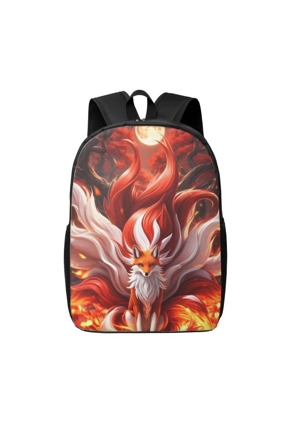 Red Leaf Flame Fox print Travel Backpack, Large Computer Backpack for Men Women, College School Rucksack Book Bag
