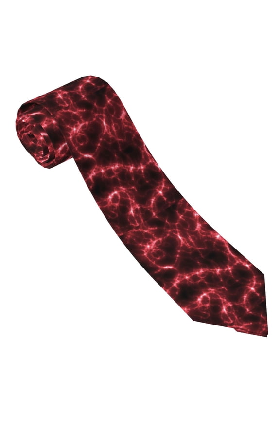 Red Line Print Tie For Men Necktie Woven Jacquard Neck Ties,Classic Men's Tie