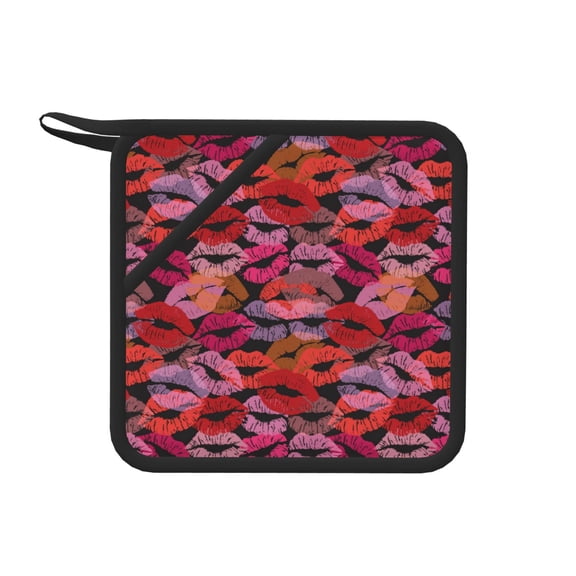 Xecao Red Lips Kissing for Silicone Trivet Mats - Heat Resistant Pot Holders, Multipurpose Non-Slip Hot Pads