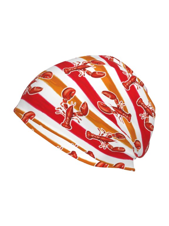 Red Lobster Print Knit Hat,Winter Beanie for Men Women, Beanie Soft Warm Ski Stocking Cuffed Cap