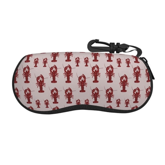 Xecao Red Lobster With Claws for Eyeglass Case Soft Shell, Portable Sunglass Case, Fashionable Eyeglass Case with Zipper, Lightweight