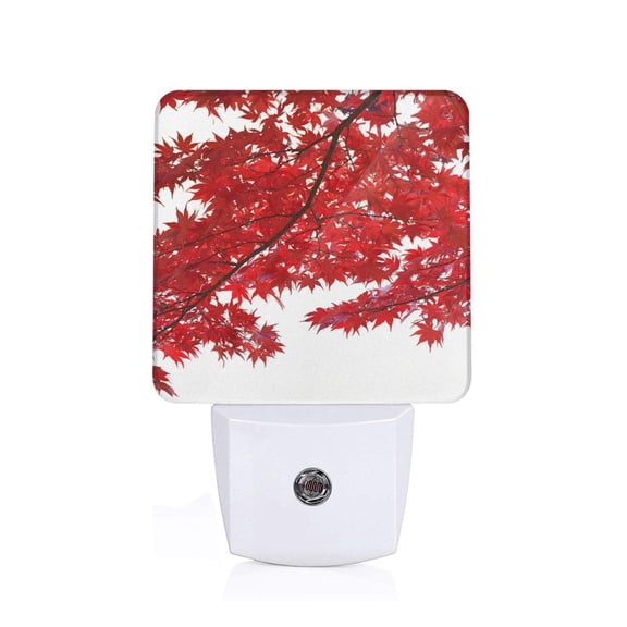 Xecao Red Maple Leaf for Night Light - a Wall-mounted LED Fixture with A Dusk-to-dawn Sensor, Ideal for Bedrooms, Bathrooms, Hallways, and Kitchens-US