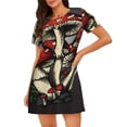 thumbnail image 1 of Xecao Red Mushrooms for Women's Loose Nightgown Sleepwear Short Sleeves Shirt Casual Print Sleepdress, 1 of 6