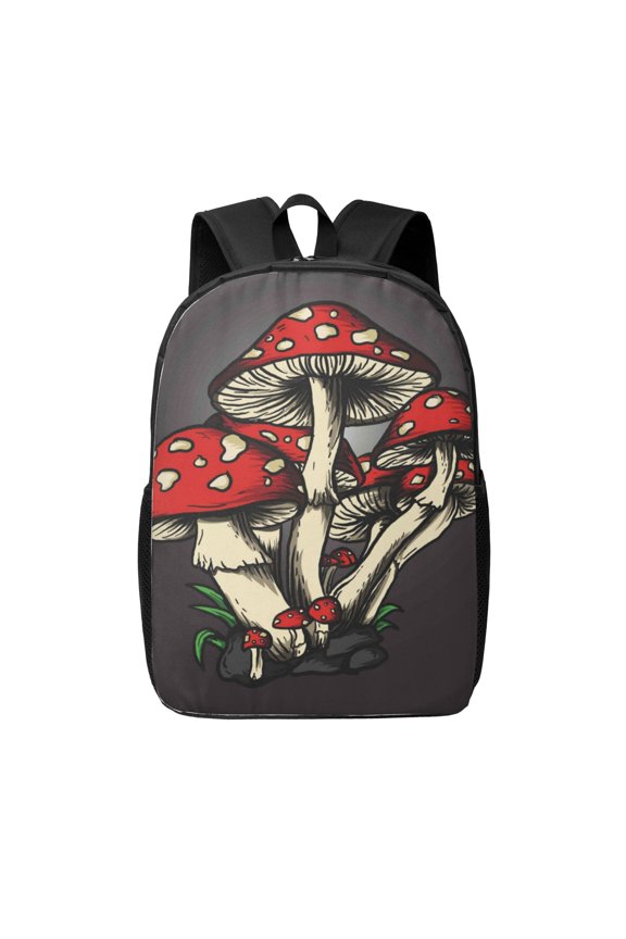 Red Mushrooms print Travel Backpack, Large Computer Backpack for Men Women, College School Rucksack Book Bag